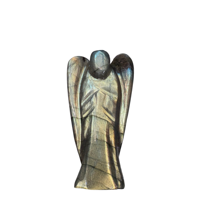 Pierre Labradorite Naturelle - Cabochon Ovale Sculpté Main - Flash Bleu - 140 Carats - Neuf Avec Certificat IGLI Sur Demande