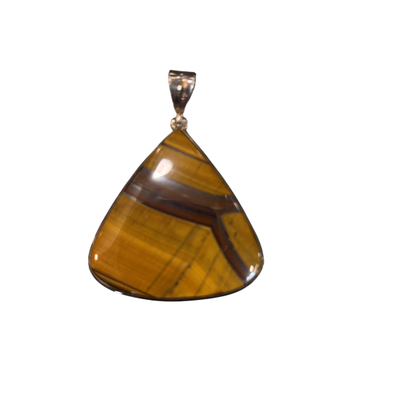 Lot De 2 Pendentifs Oeil De Tigre Naturel 29 Mm - Pierre Ronde, Sans Marque, Neufs