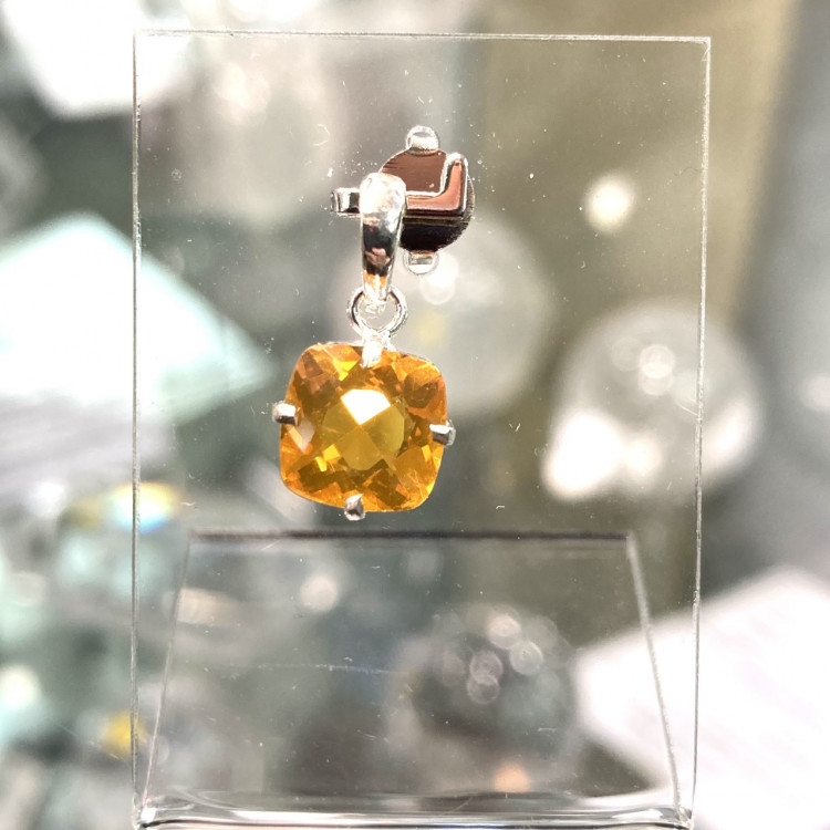 Pendentif En Argent Avec Opale De Feu Et Morganite - Neuf Sans Boîte